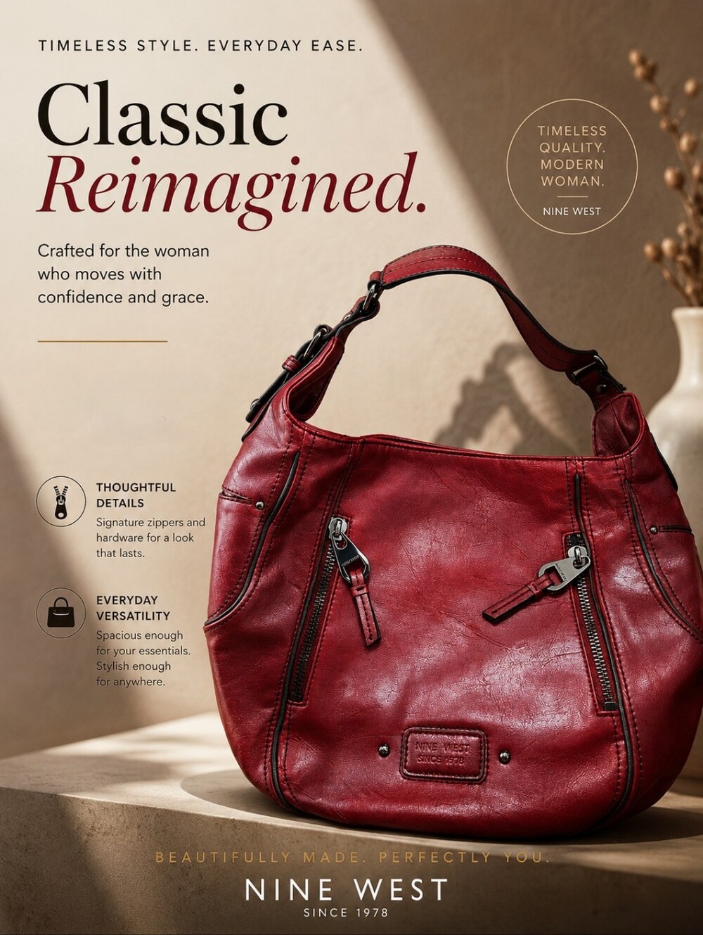 Nine West True Red Hobo Bag